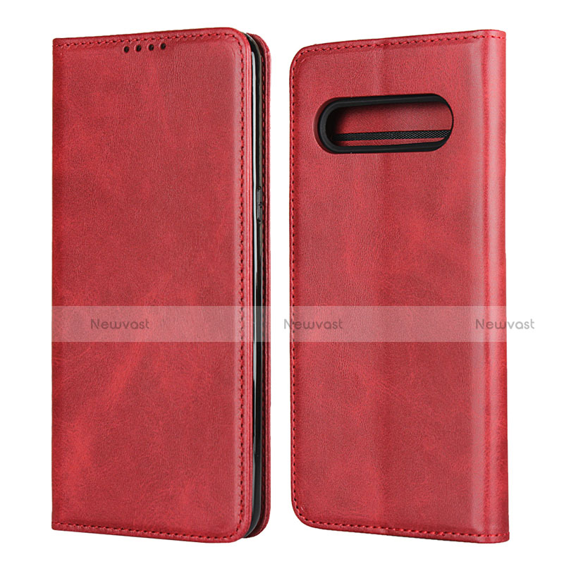 Leather Case Stands Flip Cover L02 Holder for LG V60 ThinQ 5G Red