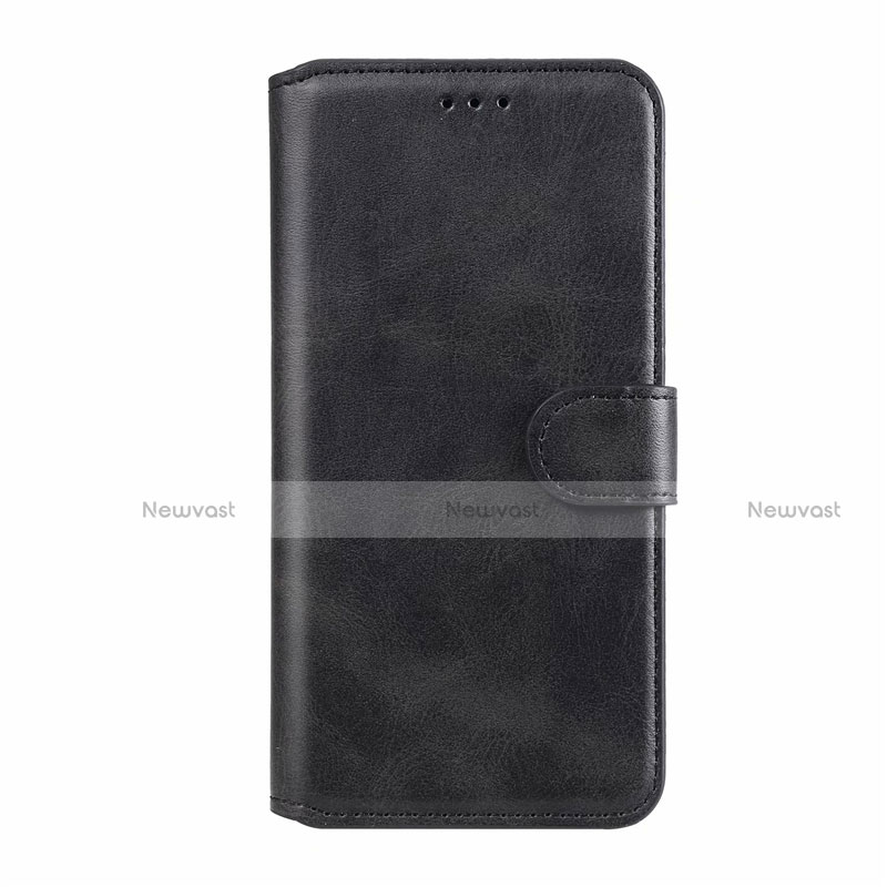 Leather Case Stands Flip Cover L02 Holder for Motorola Moto E6s (2020) Black