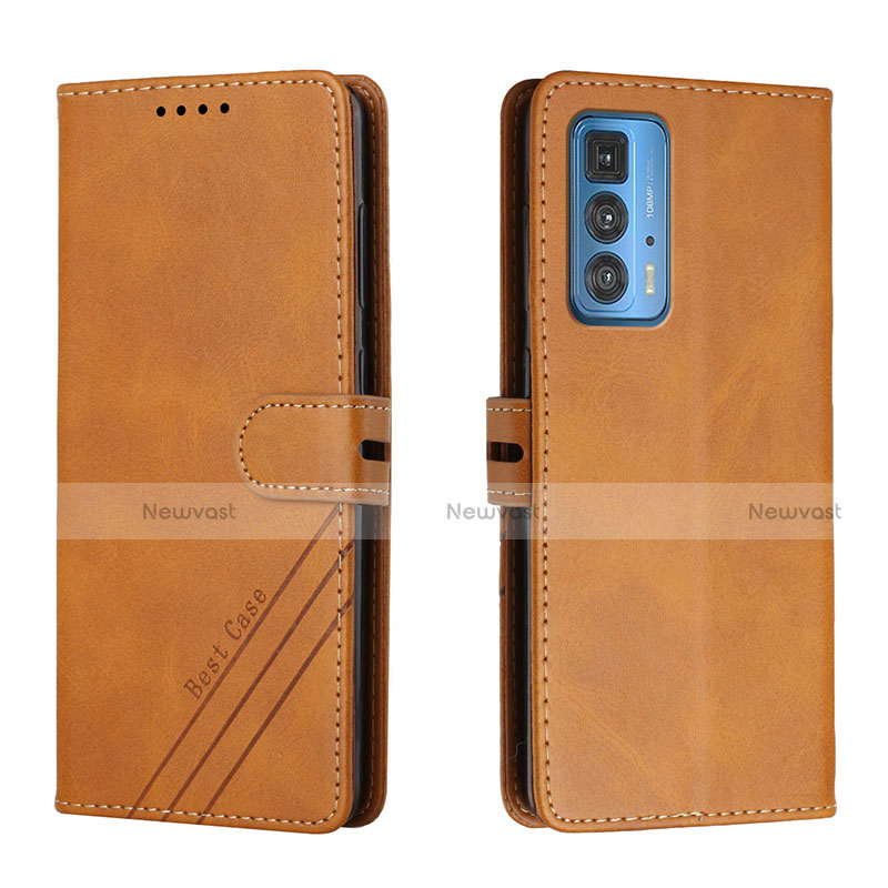 Leather Case Stands Flip Cover L02 Holder for Motorola Moto Edge 20 Pro 5G Orange