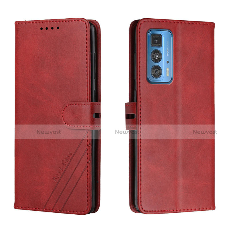 Leather Case Stands Flip Cover L02 Holder for Motorola Moto Edge 20 Pro 5G Red