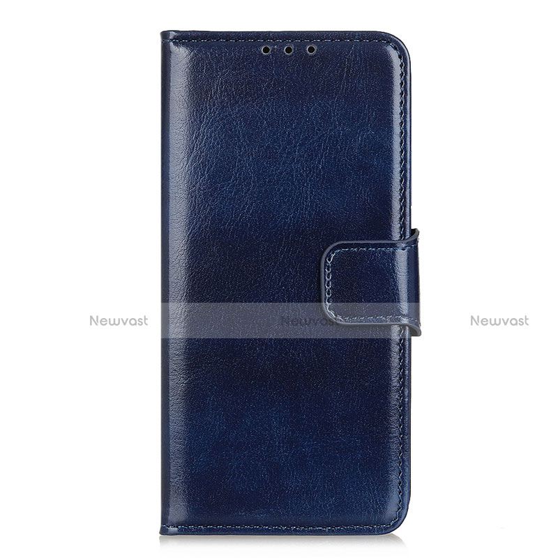 Leather Case Stands Flip Cover L02 Holder for Motorola Moto One Fusion Plus Blue