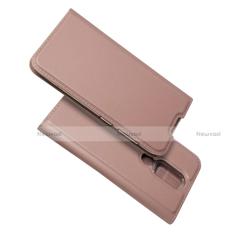 Leather Case Stands Flip Cover L02 Holder for Nokia 4.2 Rose Gold