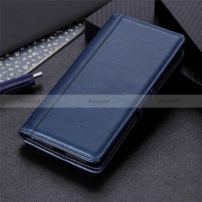 Leather Case Stands Flip Cover L02 Holder for Oppo A35 Blue