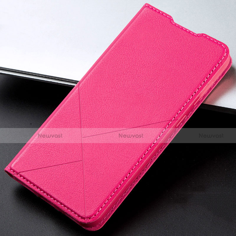 Leather Case Stands Flip Cover L02 Holder for Oppo A72 Hot Pink