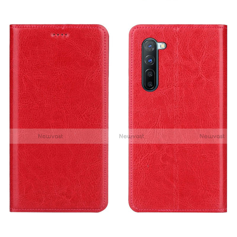 Leather Case Stands Flip Cover L02 Holder for Oppo K7 5G Red