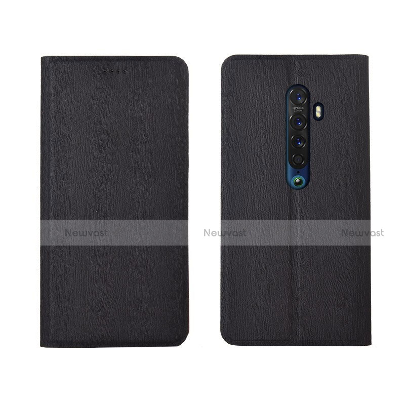 Leather Case Stands Flip Cover L02 Holder for Oppo Reno2 Black