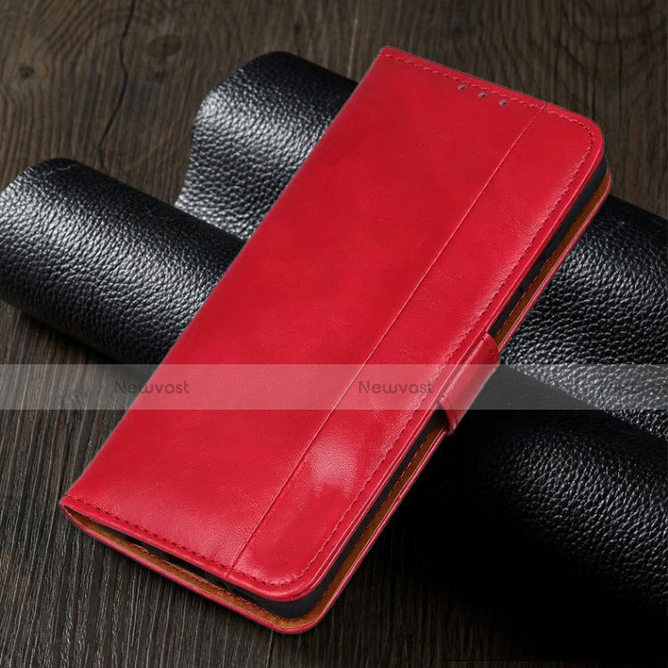 Leather Case Stands Flip Cover L02 Holder for Realme 5 Red