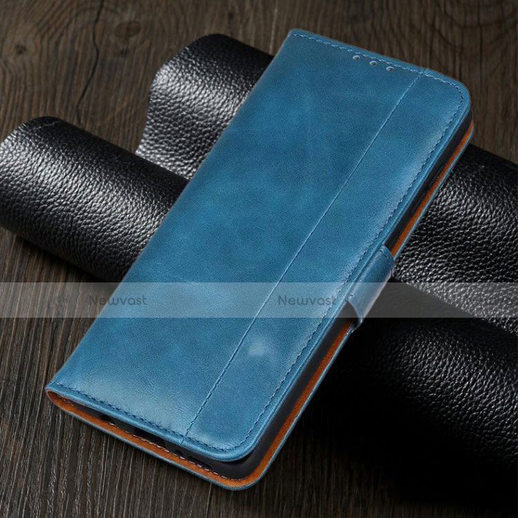 Leather Case Stands Flip Cover L02 Holder for Realme 5s Sky Blue