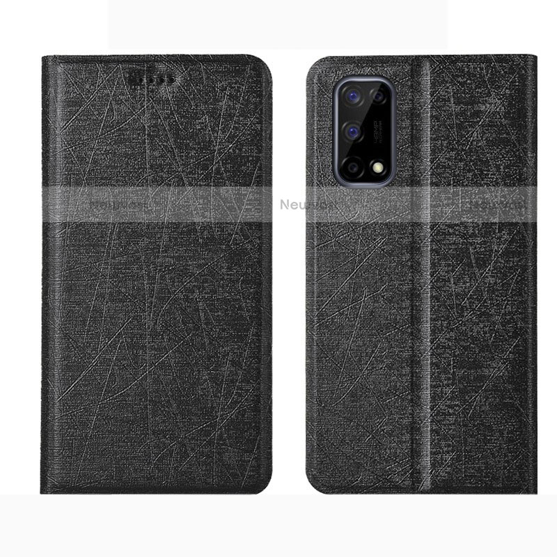 Leather Case Stands Flip Cover L02 Holder for Realme Narzo 30 Pro 5G Black