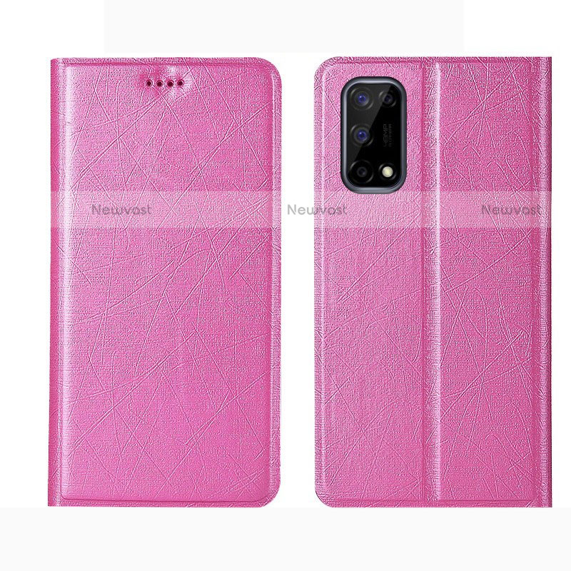 Leather Case Stands Flip Cover L02 Holder for Realme Narzo 30 Pro 5G Pink