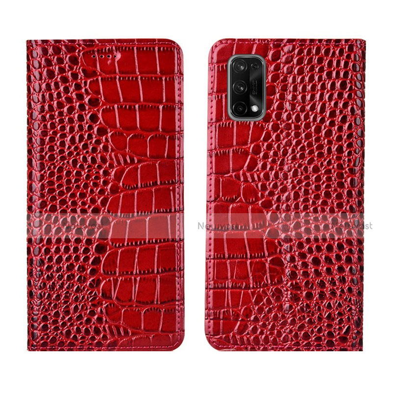 Leather Case Stands Flip Cover L02 Holder for Realme X7 5G Red