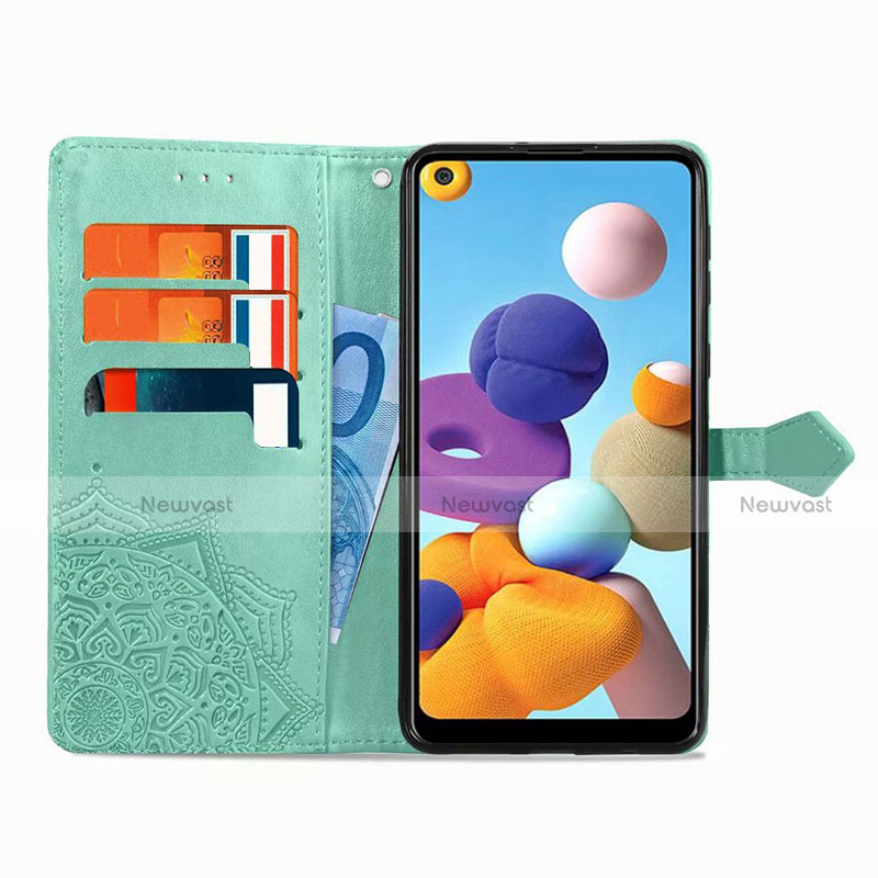 Leather Case Stands Flip Cover L02 Holder for Samsung Galaxy A21