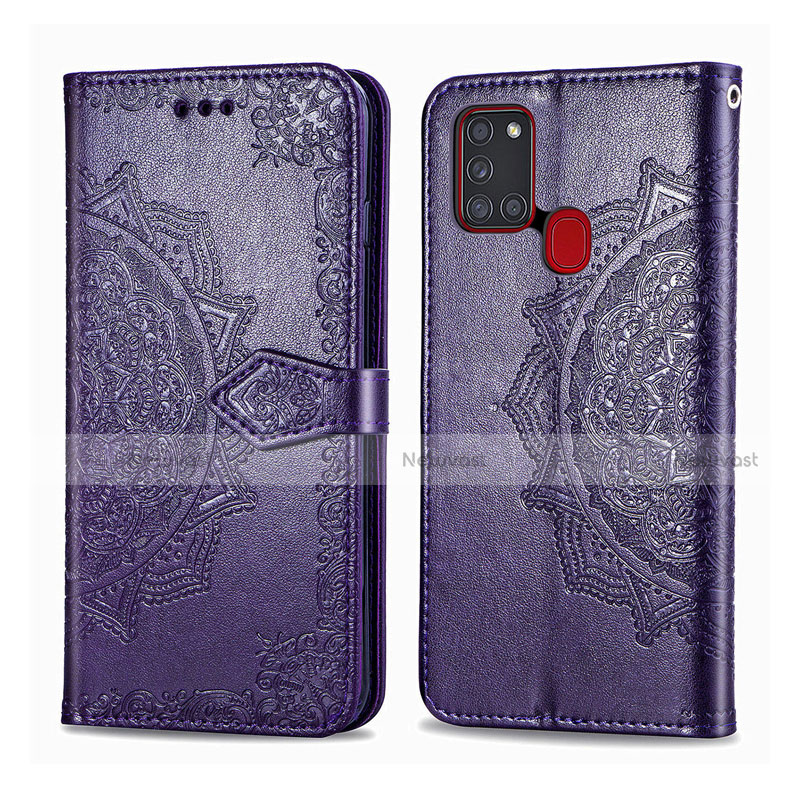 Leather Case Stands Flip Cover L02 Holder for Samsung Galaxy A21s