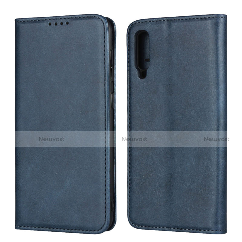 Leather Case Stands Flip Cover L02 Holder for Samsung Galaxy A30S Blue