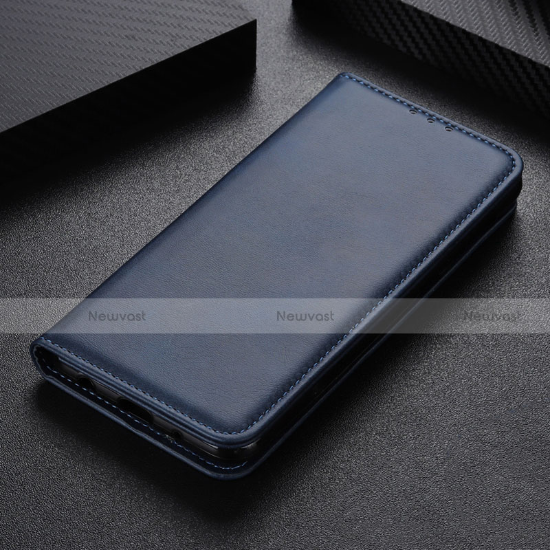 Leather Case Stands Flip Cover L02 Holder for Samsung Galaxy A31 Blue