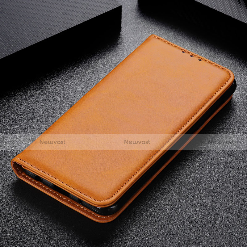 Leather Case Stands Flip Cover L02 Holder for Samsung Galaxy A31 Orange