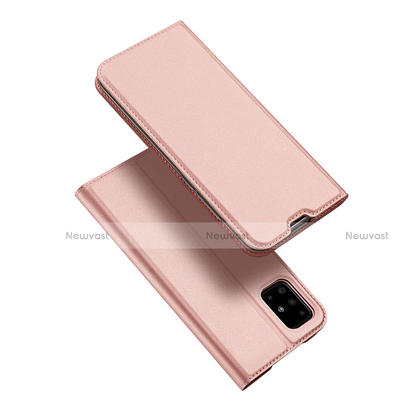 Leather Case Stands Flip Cover L02 Holder for Samsung Galaxy A51 5G Rose Gold