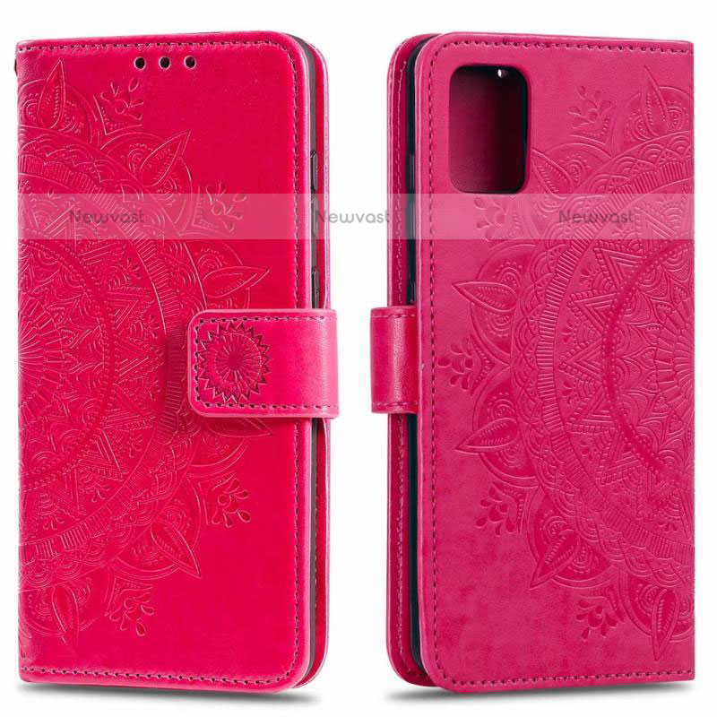 Leather Case Stands Flip Cover L02 Holder for Samsung Galaxy A71 4G A715 Hot Pink