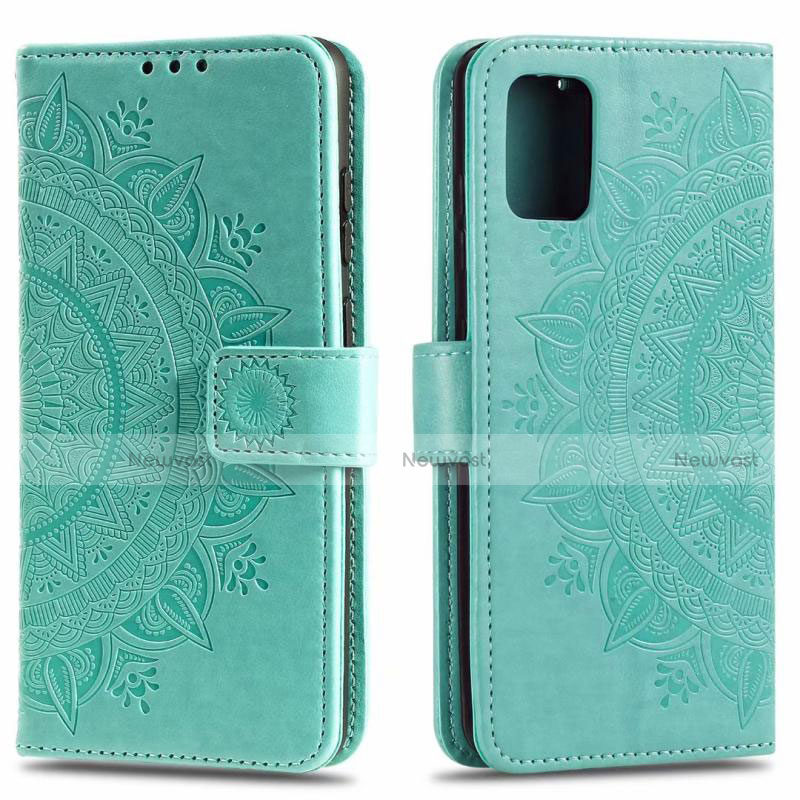 Leather Case Stands Flip Cover L02 Holder for Samsung Galaxy A71 5G Green