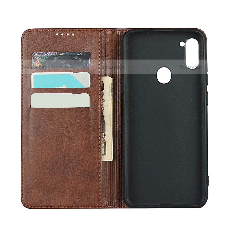 Leather Case Stands Flip Cover L02 Holder for Samsung Galaxy M11