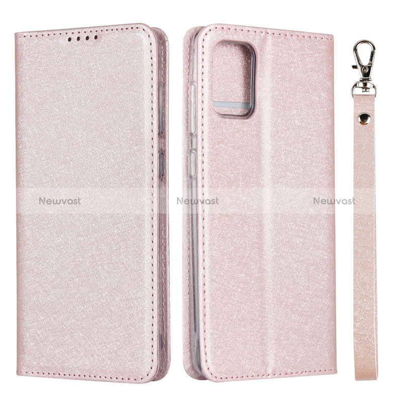 Leather Case Stands Flip Cover L02 Holder for Samsung Galaxy M40S Pink