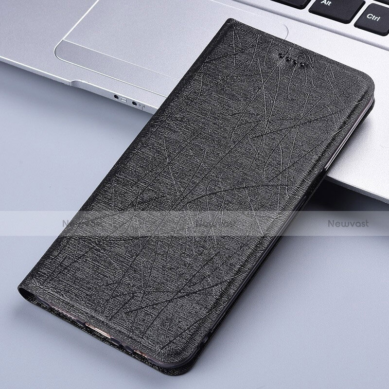 Leather Case Stands Flip Cover L02 Holder for Samsung Galaxy M60s Black