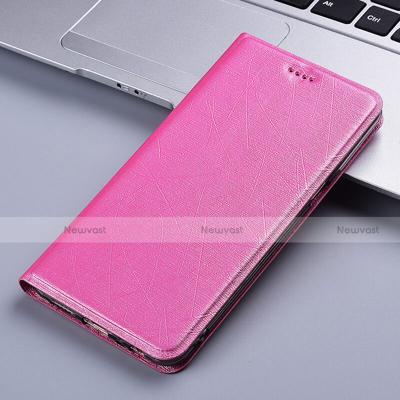 Leather Case Stands Flip Cover L02 Holder for Samsung Galaxy M60s Pink