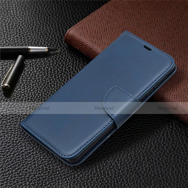 Leather Case Stands Flip Cover L02 Holder for Samsung Galaxy S20 FE 4G Blue