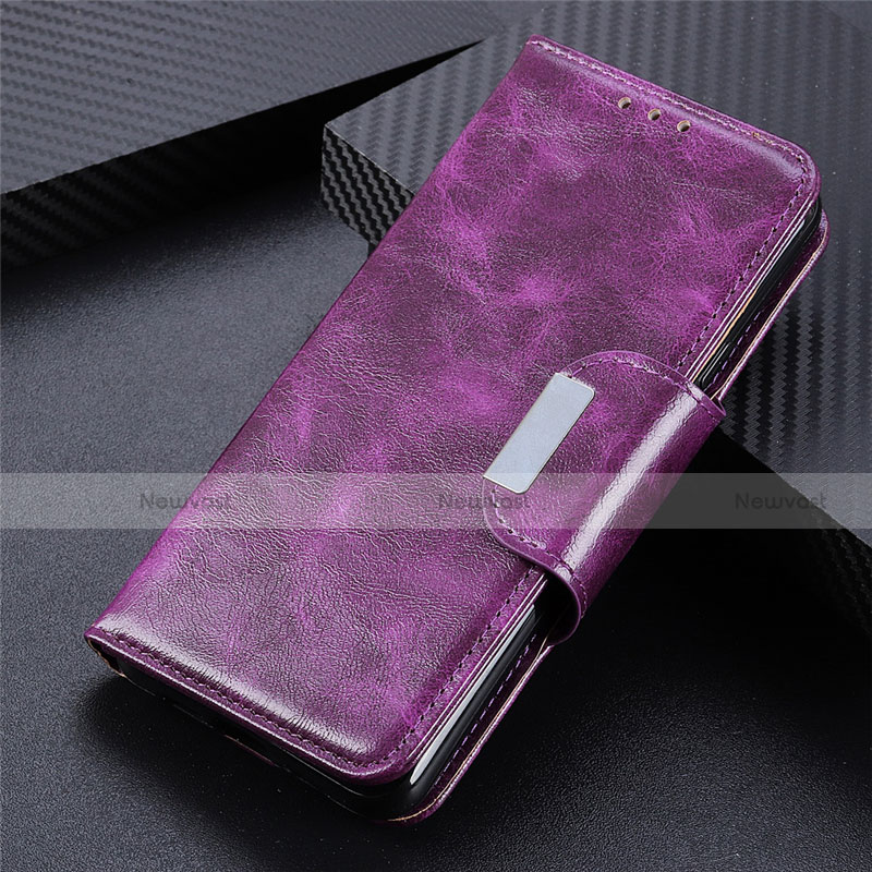 Leather Case Stands Flip Cover L02 Holder for Samsung Galaxy S21 Plus 5G Purple