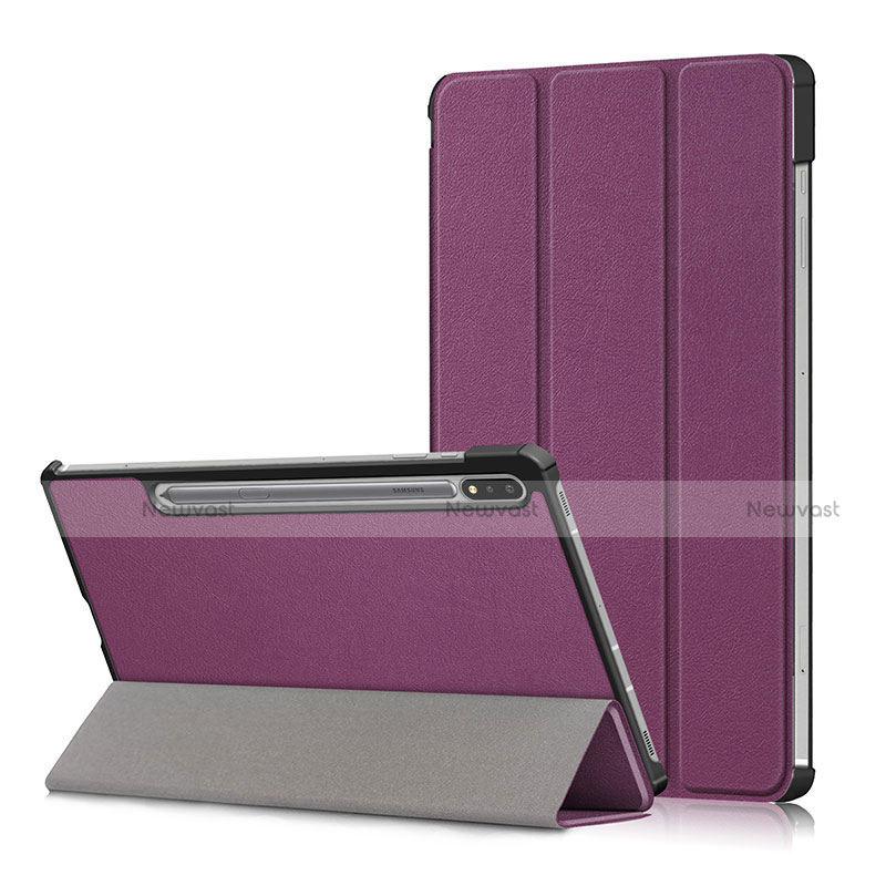 Leather Case Stands Flip Cover L02 Holder for Samsung Galaxy Tab S7 11 Wi-Fi SM-T870 Purple