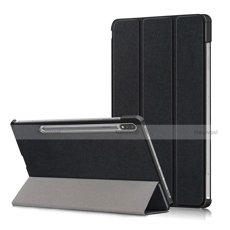 Leather Case Stands Flip Cover L02 Holder for Samsung Galaxy Tab S7 4G 11 SM-T875 Black