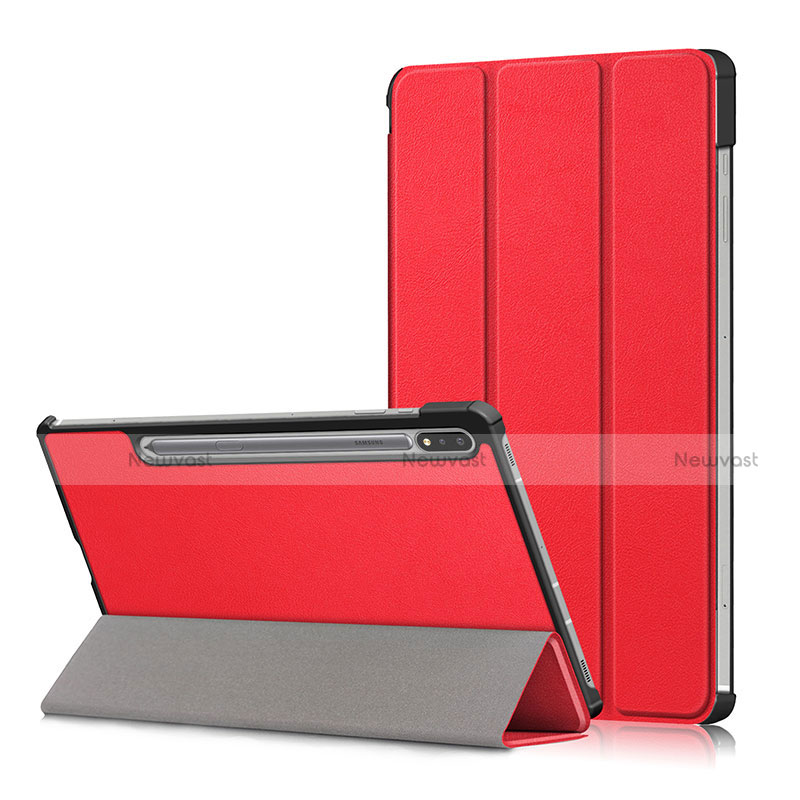 Leather Case Stands Flip Cover L02 Holder for Samsung Galaxy Tab S7 4G 11 SM-T875 Red