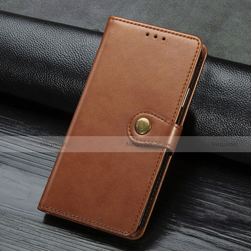 Leather Case Stands Flip Cover L02 Holder for Sony Xperia L4 Brown