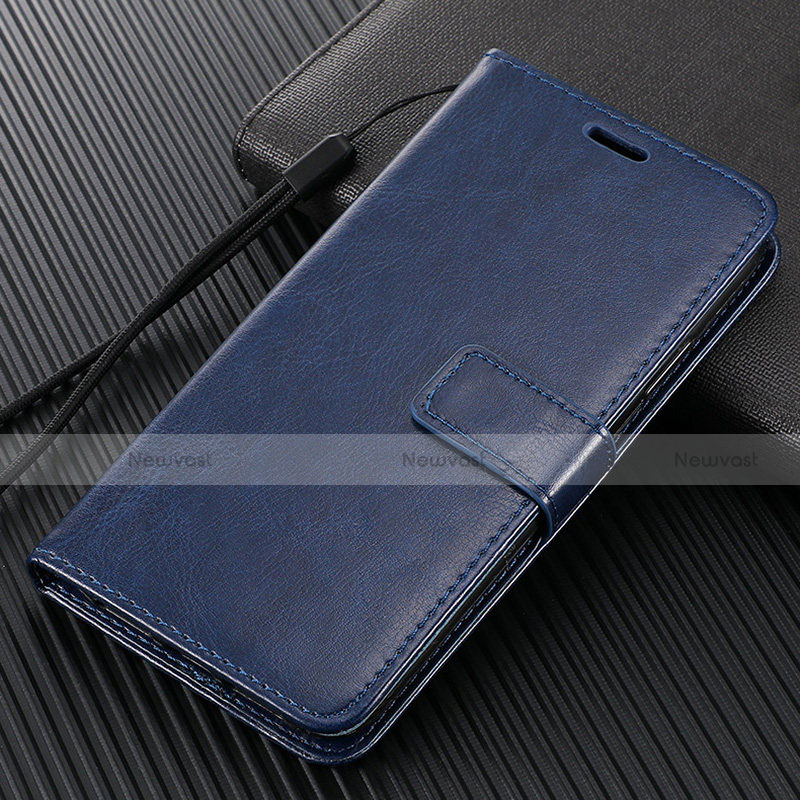 Leather Case Stands Flip Cover L02 Holder for Vivo X50 Lite Blue