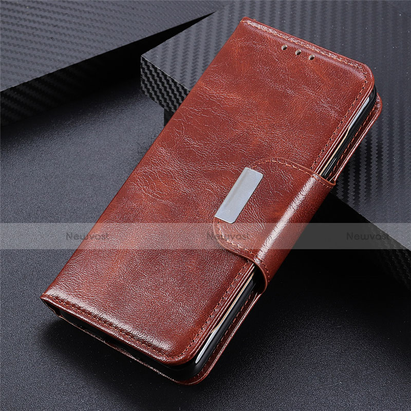 Leather Case Stands Flip Cover L02 Holder for Xiaomi Mi 10i 5G Brown