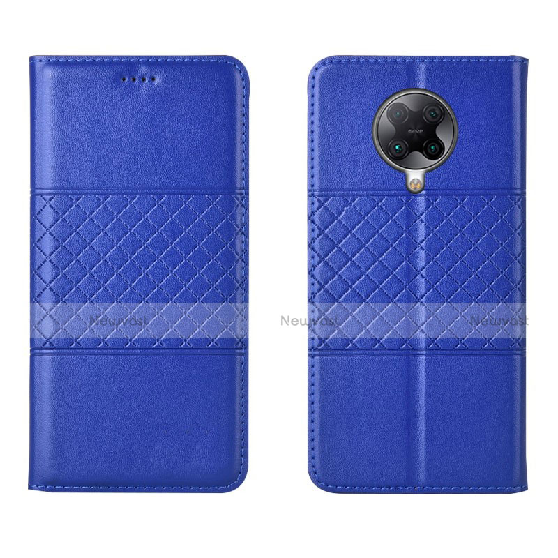 Leather Case Stands Flip Cover L02 Holder for Xiaomi Poco F2 Pro Blue