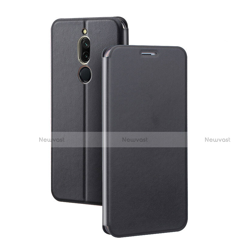 Leather Case Stands Flip Cover L02 Holder for Xiaomi Redmi 8 Black