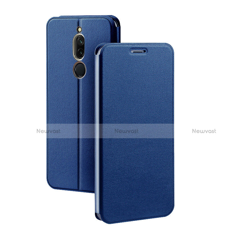 Leather Case Stands Flip Cover L02 Holder for Xiaomi Redmi 8 Blue