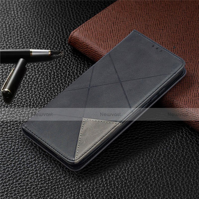 Leather Case Stands Flip Cover L02 Holder for Xiaomi Redmi 9 India Black