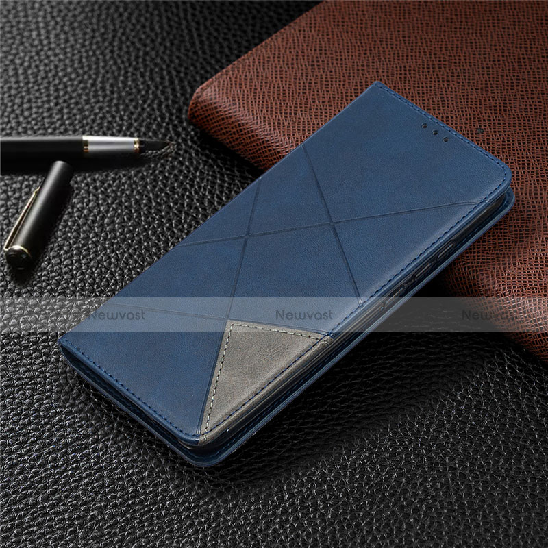 Leather Case Stands Flip Cover L02 Holder for Xiaomi Redmi 9C NFC Blue