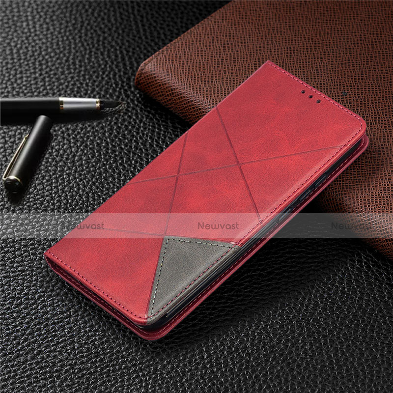 Leather Case Stands Flip Cover L02 Holder for Xiaomi Redmi 9C NFC Red