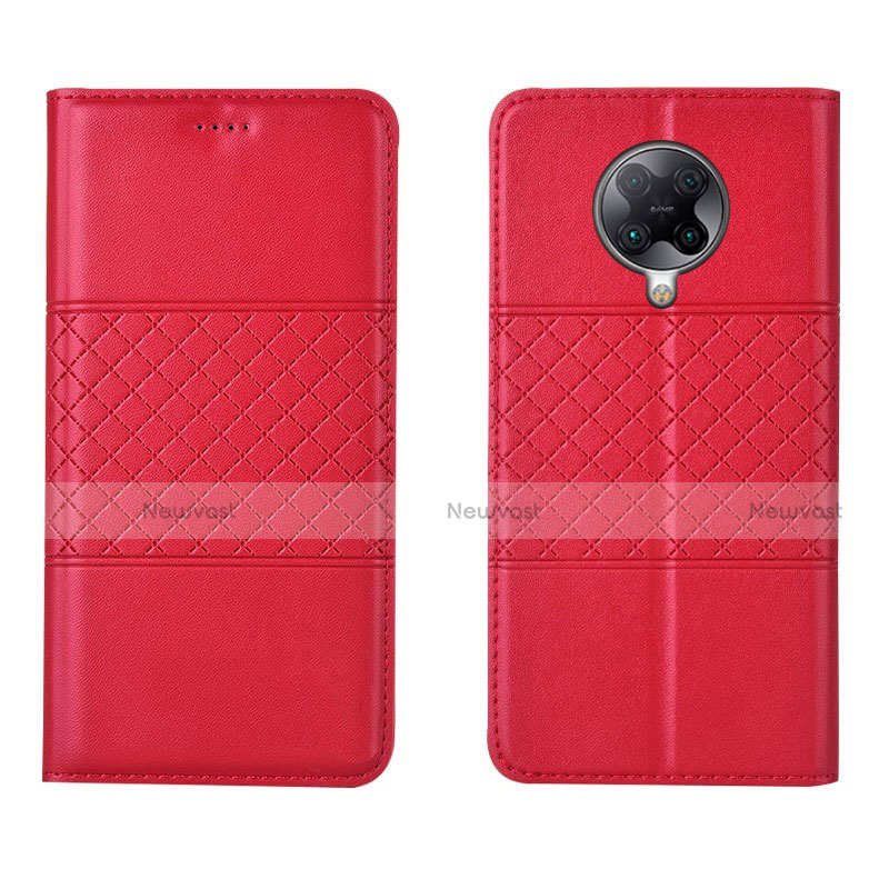 Leather Case Stands Flip Cover L02 Holder for Xiaomi Redmi K30 Pro 5G Red