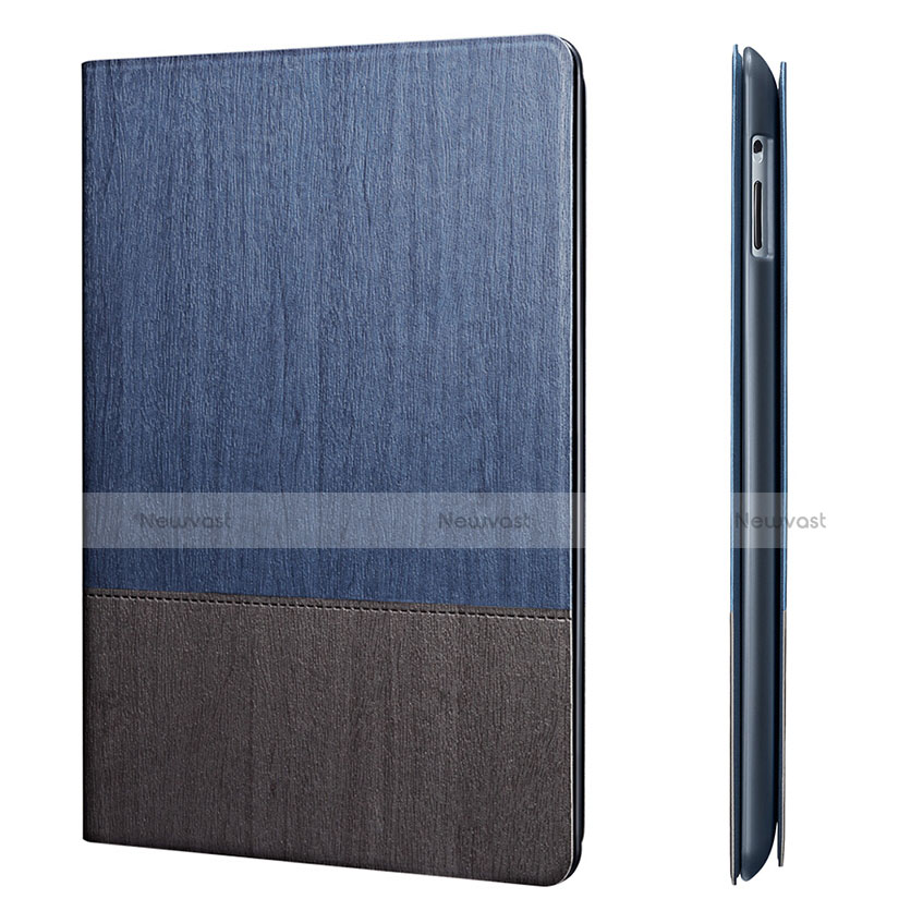 Leather Case Stands Flip Cover L03 for Apple iPad 2 Blue