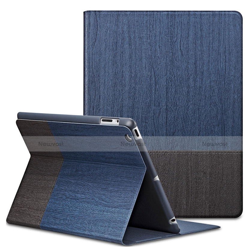 Leather Case Stands Flip Cover L03 for Apple iPad 4 Blue