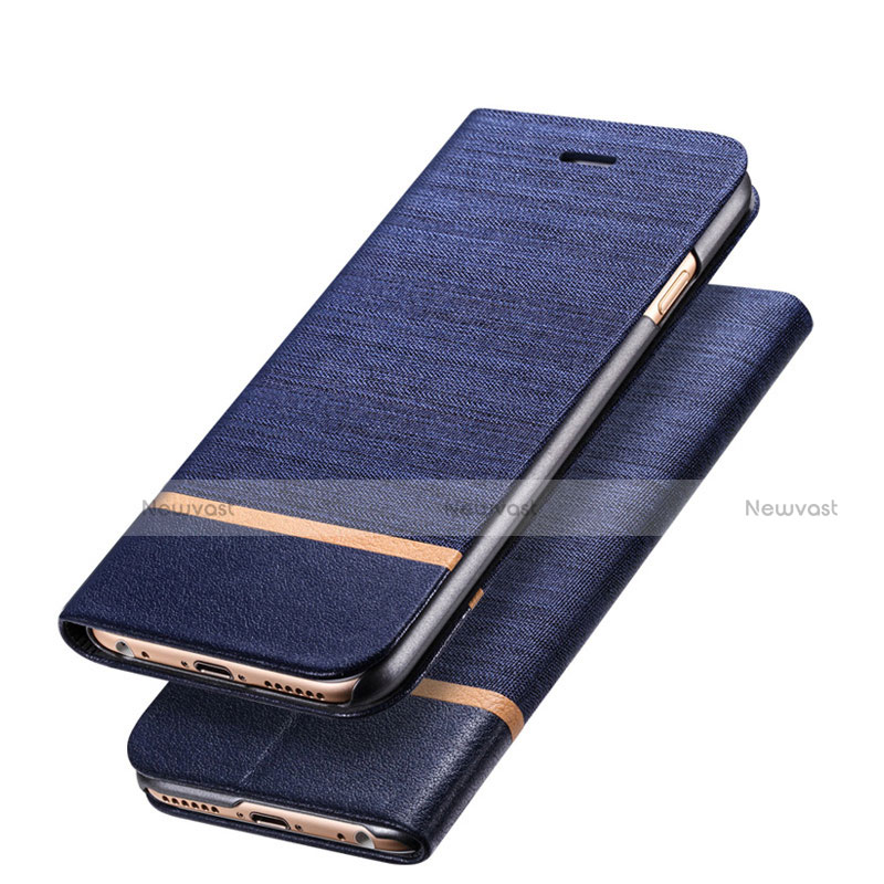 Leather Case Stands Flip Cover L03 for Apple iPhone 6S Blue