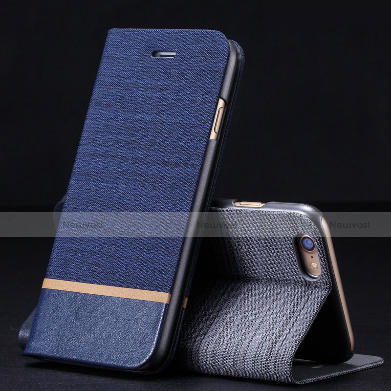 Leather Case Stands Flip Cover L03 for Apple iPhone 6S Blue