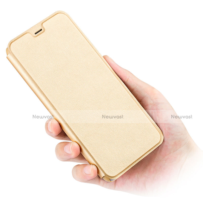 Leather Case Stands Flip Cover L03 for Huawei GR5 (2017) Gold