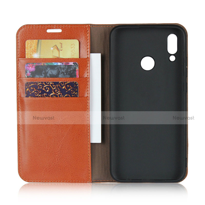 Leather Case Stands Flip Cover L03 for Huawei Honor 10 Lite Brown