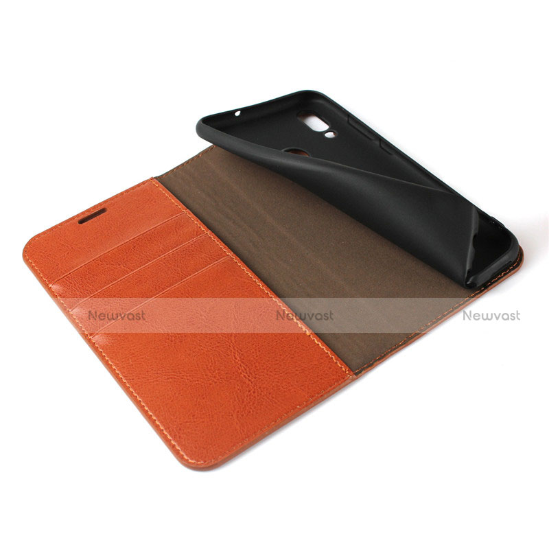 Leather Case Stands Flip Cover L03 for Huawei Honor 10 Lite Brown