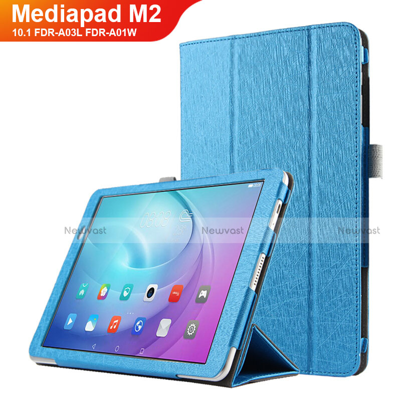 Leather Case Stands Flip Cover L03 for Huawei MediaPad M2 10.1 FDR-A03L FDR-A01W Sky Blue